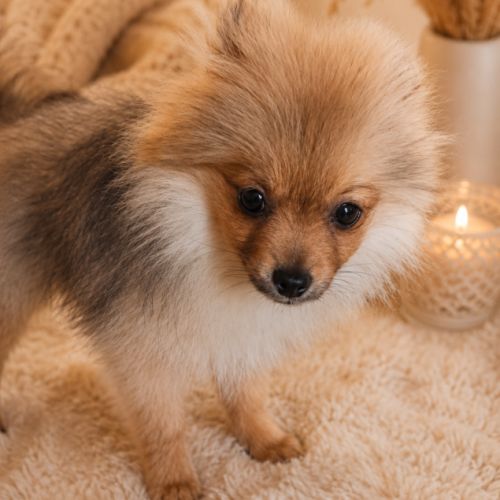 Adorable chiot type spitz allemand intermédiaire #2