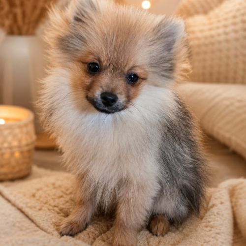 Adorable chiot type spitz allemand intermédiaire