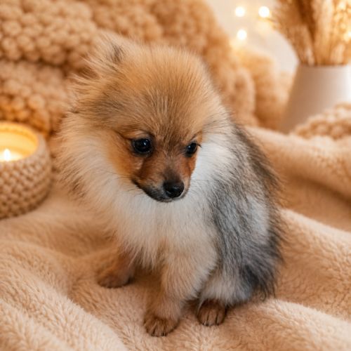 Adorable chiot type spitz allemand intermédiaire #5