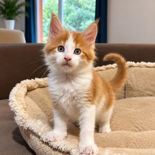Banzaï - chaton maine coon loof bicolore à adopter