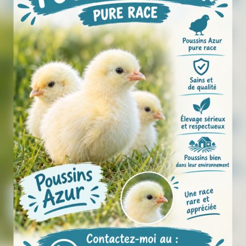 Poussins azur pure race