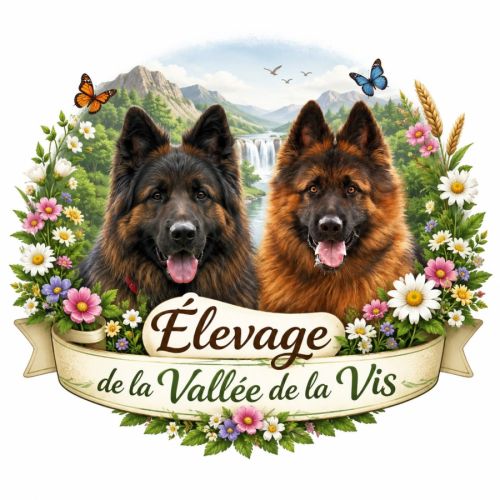Élevage de bergers allemands à poil long et de huskys