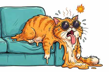 chat liquéfié par la chaleur